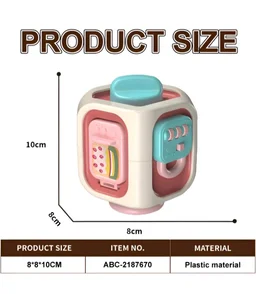 6-in-1 Busy Cube Fidget Toy for Toddlers | Montessori Sensory Activity Toy for Kids | Early Learning & Motor Skill Development Toy | Educational Toy for Boys & Girls (Pack of 1)