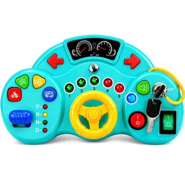 Happy Hues Montessori Busy Board with LED Lights – Interactive Sensory Toy for Toddlers -Fun Learning Activities for Brain Development - Perfect Preschool Educational Gift for Boys & Girls (Style 03)