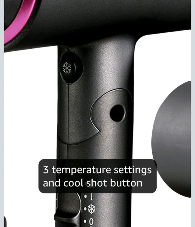 AGARO Premium Hair Dryer with 1400 Watts Motor, 3 Temperature Settings & Cool Shot Button-Black HD-1214