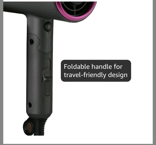 AGARO Premium Hair Dryer with 1400 Watts Motor, 3 Temperature Settings & Cool Shot Button-Black HD-1214