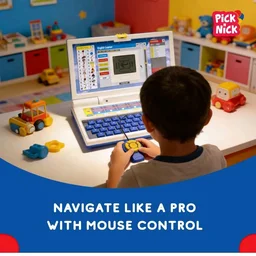 Educational Laptop Toy for Kids 3+ with LCD Screen, QWERTY Keyboard & Mouse | 20 Learning Activities for Alphabet, Words, Numbers, Music & Games | Blue and White
100+ bought in past month
