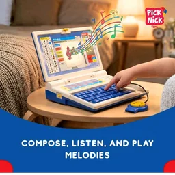 Educational Laptop Toy for Kids 3+ with LCD Screen, QWERTY Keyboard & Mouse | 20 Learning Activities for Alphabet, Words, Numbers, Music & Games | Blue and White
100+ bought in past month