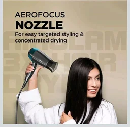 Havells Styling Hair Dryer | Hypersonic Motor | 3 Detachable Attachment| Diffuser, Quill-Style Comb, Aerofocus Nozzle|3 Temperature/2 Speed Settings| Cool Shot| 1200 W |2 years guarantee|HD4161