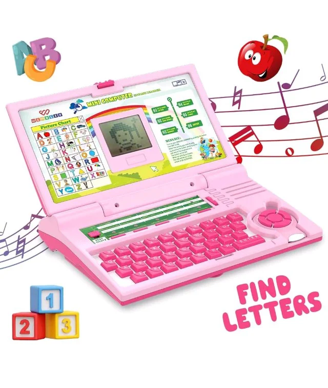 Wembley Educational Laptop for Kids Toys for 2-5 Years Learning Activity Computer Educational Toy for 3 Years Old Boy Learn Alphabet,Letter,Words,Games,Mathematics,Music,Logic Memory Tool,Multicolour