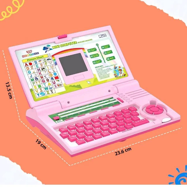 Wembley Educational Laptop for Kids Toys for 2-5 Years Learning Activity Computer Educational Toy for 3 Years Old Boy Learn Alphabet,Letter,Words,Games,Mathematics,Music,Logic Memory Tool,Multicolour