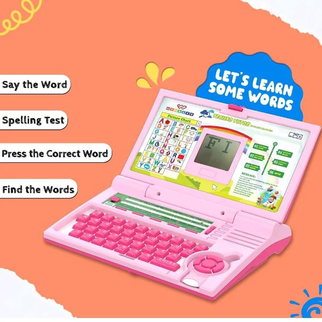 Wembley Educational Laptop for Kids Toys for 2-5 Years Learning Activity Computer Educational Toy for 3 Years Old Boy Learn Alphabet,Letter,Words,Games,Mathematics,Music,Logic Memory Tool,Multicolour