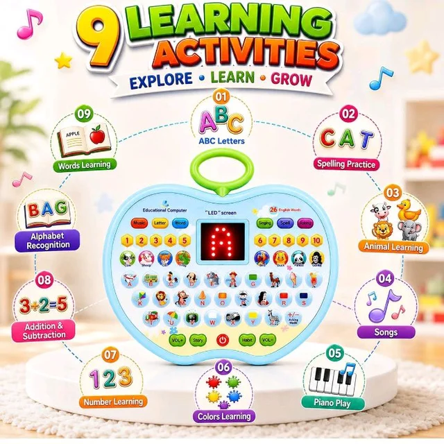 Gooyo GY-2027 Educational Learning Laptop Toy with LED Display and Musical Effects | Play & Learn with Fun | Educational Toy for Kids | Blue | 3xAA Battery (Not Included) | Gift Box Packaging
100+ bought in past month