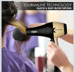VEGA PROFESSIONAL Pro Dry 2000W Hair Dryer for Women & Men | Professional Blow Dryer with Cool Shot Button & Combination of 4 Heat & 2 Speed Settings, 16 Amp Plug | Salon Use & Home Use (VPVHD-0