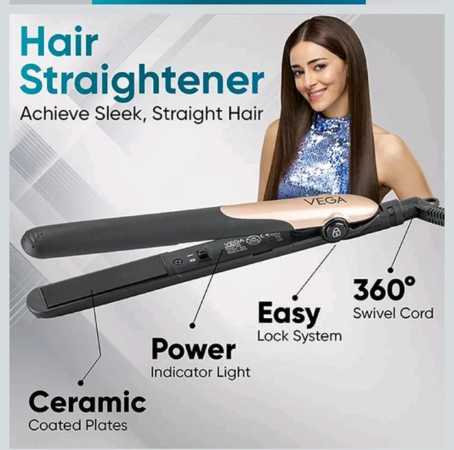 Vega Miss Versatile Styling Set Straightener, Curler & Dryer Gift Combo for Women, 1000W Hair Dryer with 2 Head/Speed Setting, Hair Straightener & Curler Comes with Ceramic Coated, (VHSS-03), Black