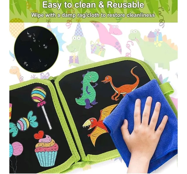 AMENDAS Erasable Doodle Book Set for Kids, Reusable Magic Drawing Book with Watercolor Pens, Road Trip Car Game Writing and Painting Set for Boys and Girls