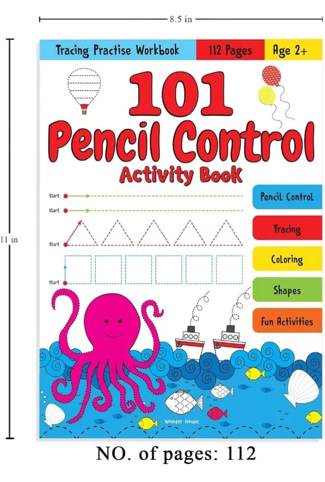101 Pencil Control Activity Book For Kids | Tracing Practise Book | Age 2+ And Up | Writing Activities