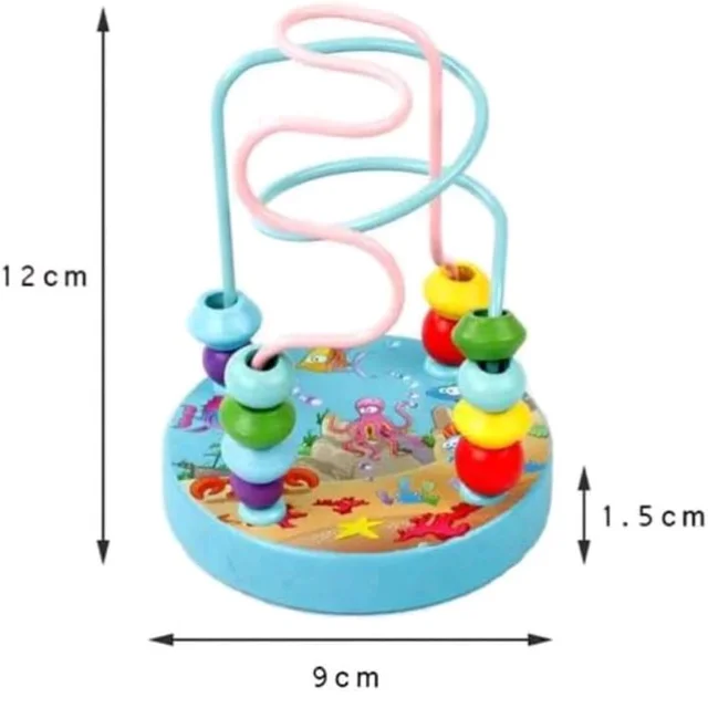 Raindrops Wooden Bead Maze Montessori Birds and Animal Design Toy for Toddlers|Wooden Beads Maze Game|Colour Beads Rolling Game| Beads Move Circle Game |Wooden Cartoons Bead Maze Toy (Random Design)