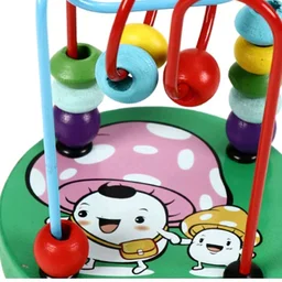 Raindrops Wooden Bead Maze Montessori Birds and Animal Design Toy for Toddlers|Wooden Beads Maze Game|Colour Beads Rolling Game| Beads Move Circle Game |Wooden Cartoons Bead Maze Toy (Random Design)