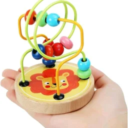 Raindrops Wooden Bead Maze Montessori Birds and Animal Design Toy for Toddlers|Wooden Beads Maze Game|Colour Beads Rolling Game| Beads Move Circle Game |Wooden Cartoons Bead Maze Toy (Random Design)