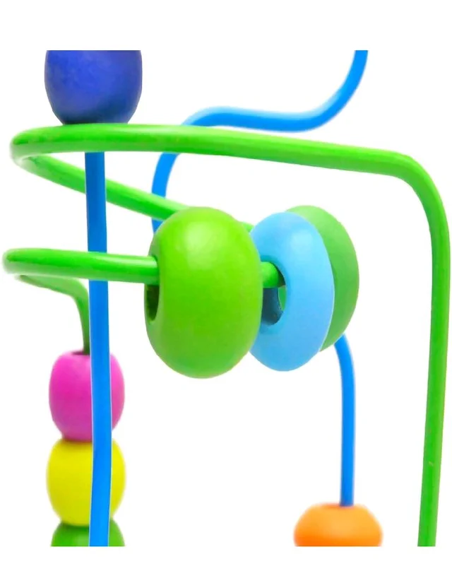 Raindrops Wooden Bead Maze Montessori Birds and Animal Design Toy for Toddlers|Wooden Beads Maze Game|Colour Beads Rolling Game| Beads Move Circle Game |Wooden Cartoons Bead Maze Toy (Random Design)