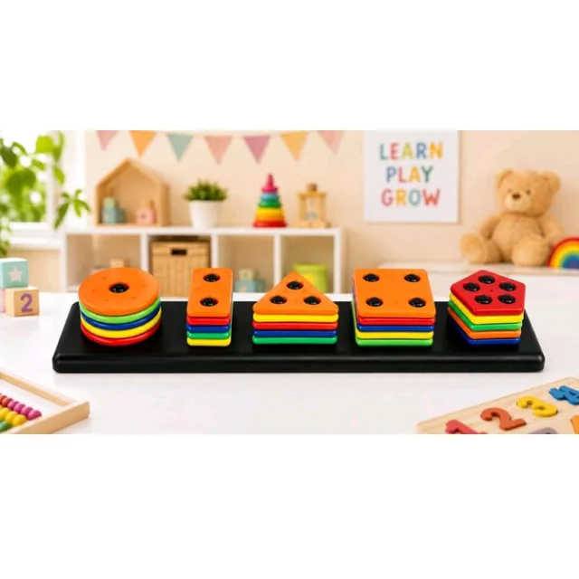 Brand: Generic
Shape Sorter Stacking Toy with 5 Geometric Shapes, Multicolour
Toddler Learning Toy, Colour Recognition, 5 Shapes Included, Sorting Board, Early Development
67%
off