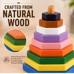 Tantrums Hexagone Stacking Rings Graded Tower Toy for Kids - Sensory Toys for 6 to 12 Months | Wooden Building Block Tower Toy | Stacker Montessori Learning for Babies | Educational Motor Skills
100+ bought in past month