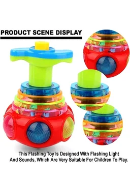 Musical Spinning Top Toy with LED Light, Music Flash Light Lattoo for 3 Years Kids (Multicolor)
100+ bought in past month