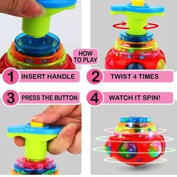 Musical Spinning Top Toy with LED Light, Music Flash Light Lattoo for 3 Years Kids (Multicolor)
100+ bought in past month