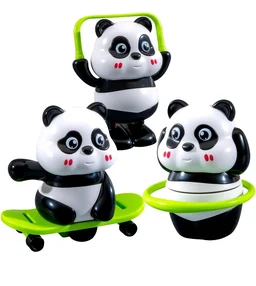 Cute Panda Action Toy Set for Kids – Wind Up Moving & Rotating Panda Toys with Skating, Spinning & Jumping Action | Interactive Play Figures | Educational Toy Gift for Boys & Girls (3PCS)