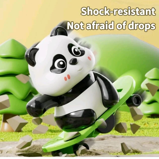 Cute Panda Action Toy Set for Kids – Wind Up Moving & Rotating Panda Toys with Skating, Spinning & Jumping Action | Interactive Play Figures | Educational Toy Gift for Boys & Girls (3PCS)
