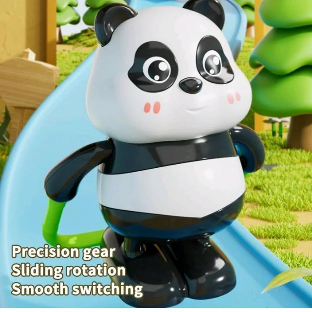 Cute Panda Action Toy Set for Kids – Wind Up Moving & Rotating Panda Toys with Skating, Spinning & Jumping Action | Interactive Play Figures | Educational Toy Gift for Boys & Girls (3PCS)