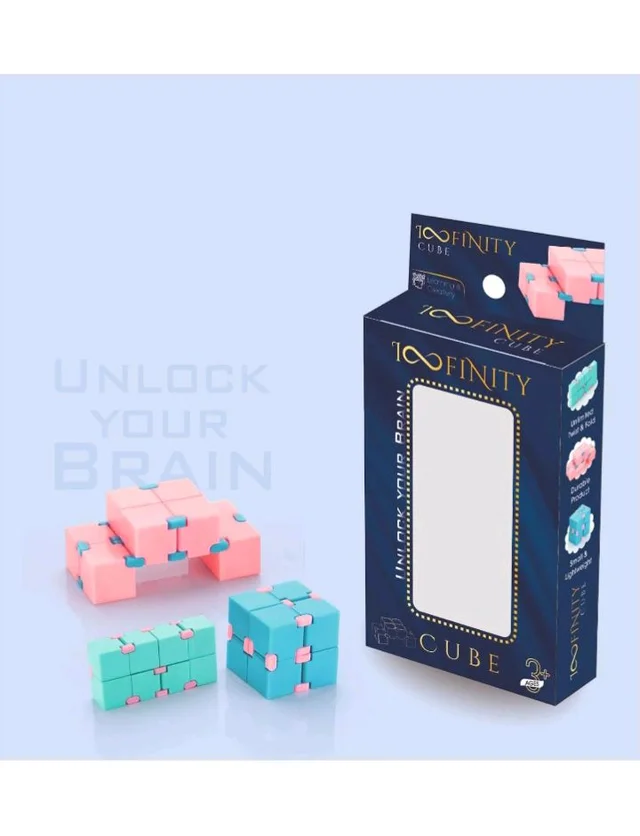 Infinity Fidget Cube for Kids & Adults | Compact Flip & Fold Stress Relief Toy for Focus and Relaxation | Pocket Fidget for Home, Office & School