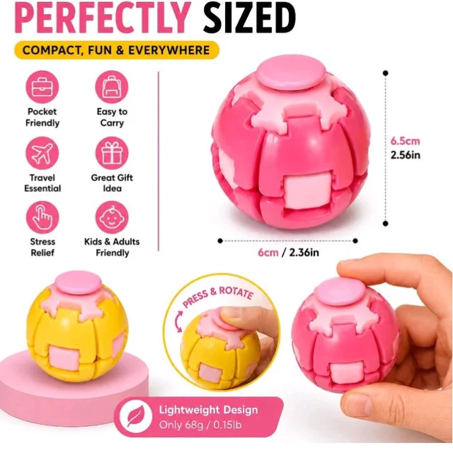 Braintastic Gear Ball with LED Light (Pack of 1)
Push-Action Interactive Rotating Toy for Kids | Sensory Activity for Boys & Girls | Fun Mechanical