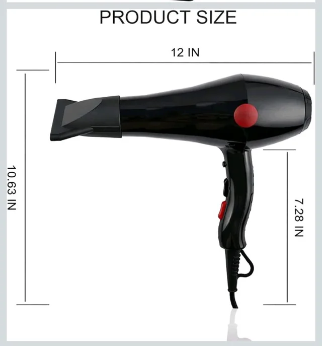 Hair Dryer 2000W Professional Hot & Cold Air with Styling Nozzle and Diffuser | Compact Lightweight Hair Dryer for Men & Women (C1)