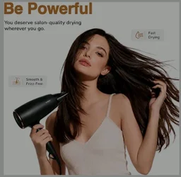 VGR V-439 Foldable Hair Dryer for Men & Women with 1600W DC Motor, 2 Speed Settings, Cool Shot Function, 1.8m Cable, Ideal for Salon and Home Use, 2 Years Warranty (Black)