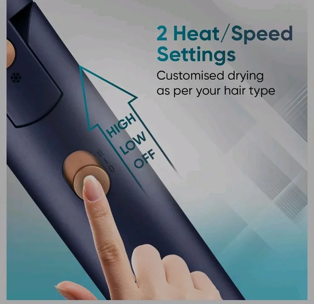 Vega Ionic 1200-1400W Foldable Hair Dryer for Men and Women, Quick & Fast Drying with Ionic Technology & 2 Heat/Speed Settings (Low & High), Cool Shot Button, Detachable Nozzle, Blow Dryer (VHDH-35)