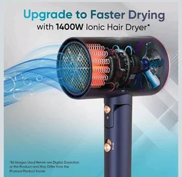 Vega Ionic 1200-1400W Foldable Hair Dryer for Men and Women, Quick & Fast Drying with Ionic Technology & 2 Heat/Speed Settings (Low & High), Cool Shot Button, Detachable Nozzle, Blow Dryer (VHDH-35)
