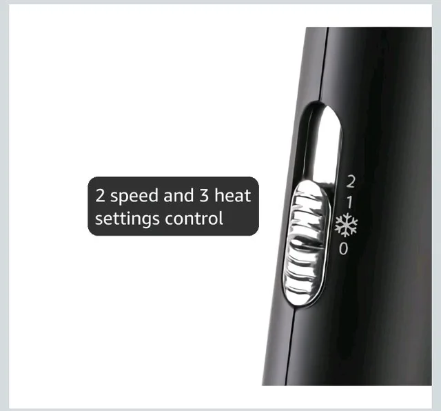 VEGA Style Pro 1600W Foldable Hair Dryer with 2X Faster Drying, 3 Heat and 2 Speed Settings, 16 Amp Plug Concentrator Nozzle & Diffuser, Hair Dryer for Men and Women, 2 Year Warranty (VHDH-34)