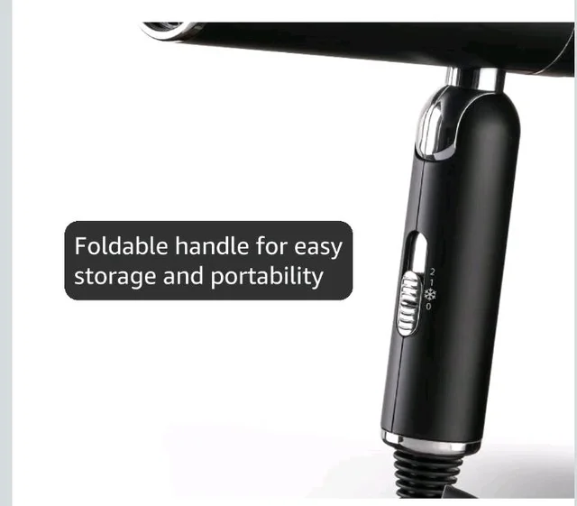 VEGA Style Pro 1600W Foldable Hair Dryer with 2X Faster Drying, 3 Heat and 2 Speed Settings, 16 Amp Plug Concentrator Nozzle & Diffuser, Hair Dryer for Men and Women, 2 Year Warranty (VHDH-34)