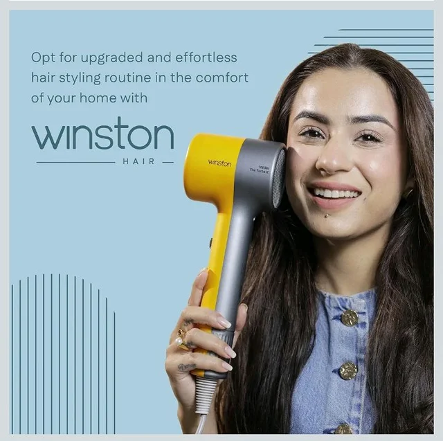 Winston Turbo X Hair Dryer 1600W for Men and Women, Compact and Fast Drying with 3 Speed/ 2 Heat Settings with Low Noise & Overheat Protection - All Hair Types