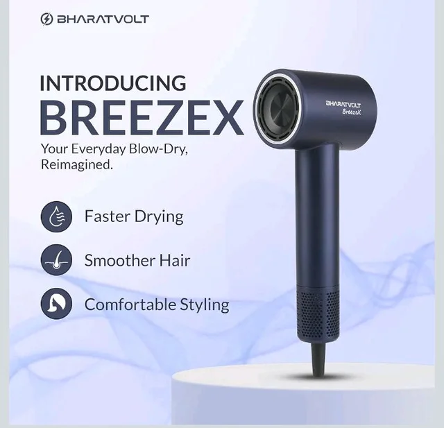 BreezeX Hair Dryer
102,000 RPM High-Speed Motor, Ion Care Technology, Thermo Control Technology, 360° Magnetic Styling