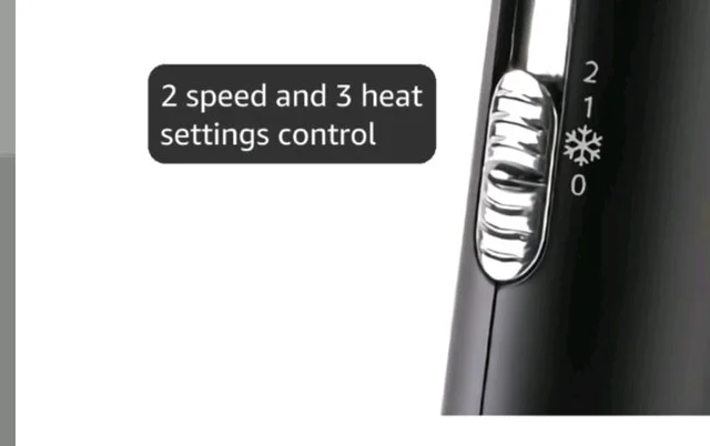 VEGA Style Pro 1600W Foldable Hair Dryer with 2X Faster Drying, 3 Heat and 2 Speed Settings, 16 Amp Plug Concentrator Nozzle & Diffuser, Hair Dryer for Men and Women, 2 Year Warranty (VHDH-34)