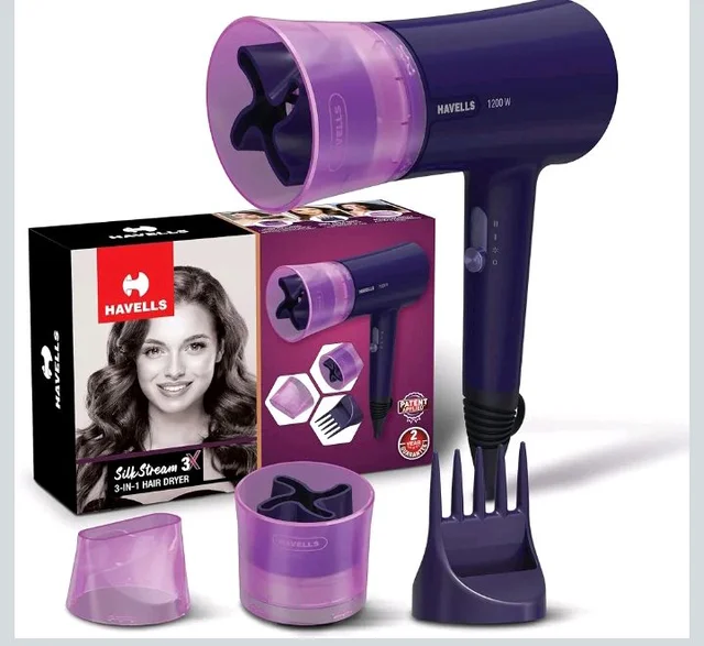 Havells Styling Hair Dryer|Vortex Flow Technology|3 Styling Attachments| ScalpSafe Swirl (Patent Applied)|Aerofocus Nozzle|Quill-Style Comb|Styling with Care|2 years Guarantee|