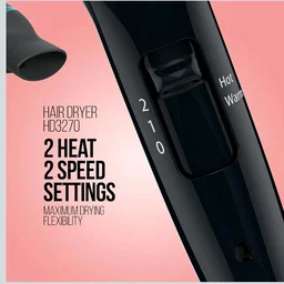 Havells HD3270 2-in-1 1700 Watts Hair Dryer with Diffuser and Thin Concentrator - Black