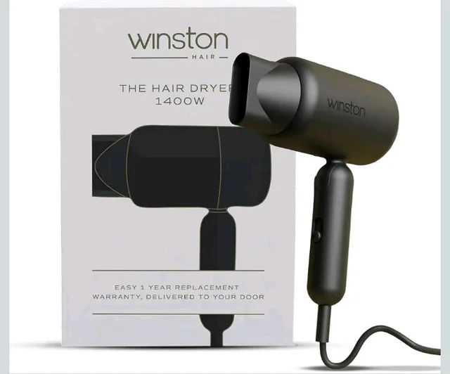 WINSTON Ionic Foldable Hair Dryer - 1400W | Compact, Foldable, and Damage-Free Drying Blow Dryer with Low Noise & Overheat Protection - 1 Year Warranty (Grey)