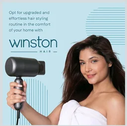 WINSTON Ionic Foldable Hair Dryer - 1400W | Compact, Foldable, and Damage-Free Drying Blow Dryer with Low Noise & Overheat Protection - 1 Year Warranty (Grey)