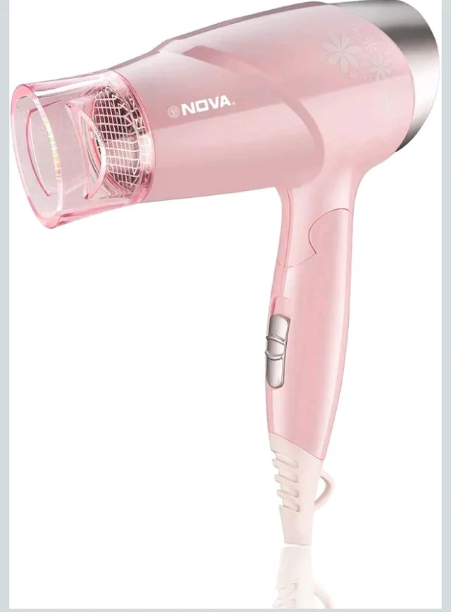 Nova NHP 8202 Premium 1400 Watts Hot and Cold Foldable Hair Dryer for Women (Pink)