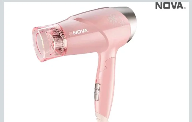 Nova NHP 8202 Premium 1400 Watts Hot and Cold Foldable Hair Dryer for Women (Pink)