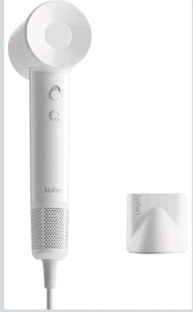 Laifen Hair Dryer SE Lite White, 150 Million Negative Ionic Blow Dryer With 100,000 RPM Brushless Motor, 1400 Watt Powerful Fast Drying High-Speed Low Noise Hairdryer, Lightweight and Compact Design