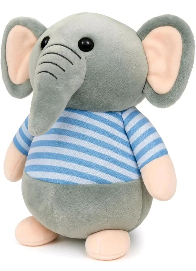 Fun4you Elephant Soft Toy for Kids – Cute Animal Plush – Stuffed Elephant for Baby Boys & Girls – Cuddly Soft Gift for Toddlers - Blue - 20 cm