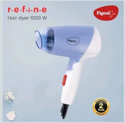 Pigeon Hair Dryer| 1000 Watts| 2 Speed & Temperature (Hot/Cool)| Foldable Handle| For Women and Men| 2 Years Warranty| Blue