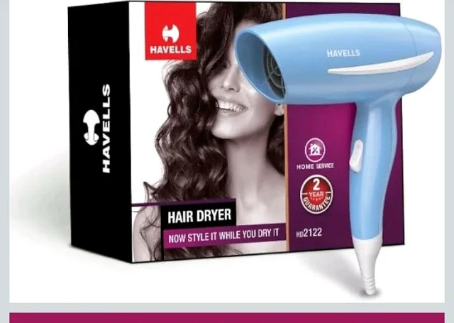 Havells 1000 Watts Hair Dryer, 2 Heat Settings (Hot/Warm), Over Heat Protection | Gentle & Efficient Drying | Style your Hair Perfectly