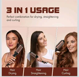 Havells HD4081 Professional Volumizer Hair Dryer, KeraNourish Ceramic Coating Brush Head, 1200 Watts, Ionic Care, Nylon Bristles,Cool Tip with Stand Support