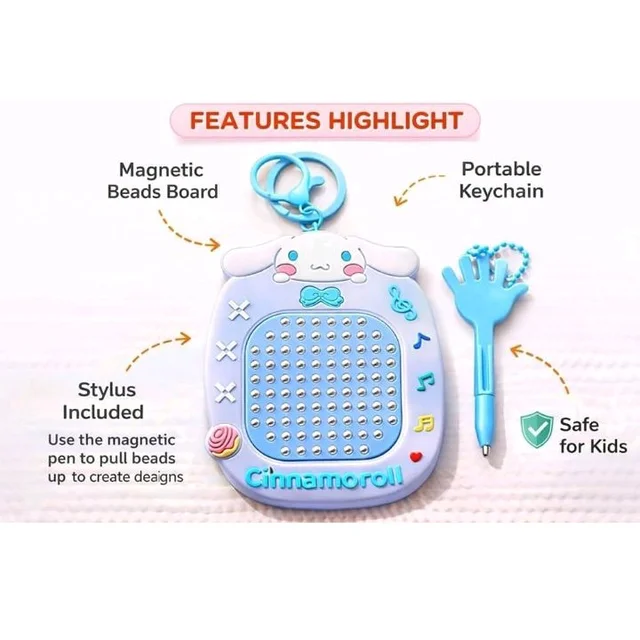 Mini Magnetic Magpad Keychain Toy Pack of 2 | Steel Ball Magnetic Drawing Board for Kids | Portable Magnetism Doodle Pad | Educational Writing & Creativity Toy | Any 2 Random Colors