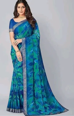 SIRIL Women's Chiffon Printed Saree With Unstitched Blouse Piece
500+ bought in past month